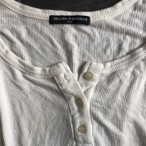 Brandy Melville Long Sleeve Ribbed Henley
